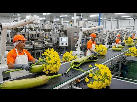 Inside Modern Canola Oil Factory: From Rapeseed Harvest to Pure Refined Cooking Oil (Full Process)