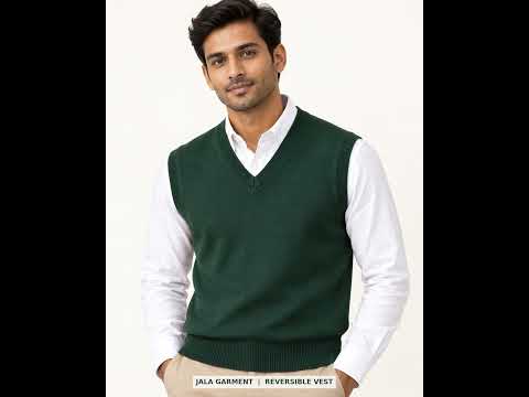 Men’s Reversible Cotton V-Neck Sweater Vest video 4