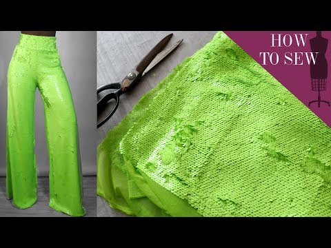 How I Sew Garments Using Sequins Fabric| Sequin Pants...