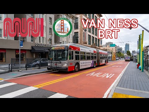 Muni and Golden Gate Transit Buses on the Van Ness BRT