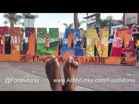 Foot Adonis Feet Waving at the Tijuana, Mexico Sign