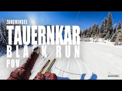 FULL SPEED on the TAUERNKAR BLACK RUN, ZAUCHENSEE, Austria 4K SKI POV