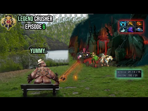 FOUNTAIN FARMING PUDGE MID? - Dota 2 Legend Crushers