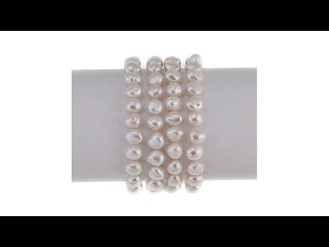 Imperial Pearls 8.39.3mm White Cultured Pearl 4piece Bra...