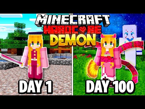 I Survived 100 Days as a DEMON in HARDCORE MINECRAFT!