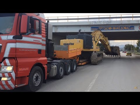 Transporting The Huge Komatsu PC800LC Excavator - Fasoulas Heavy Transports