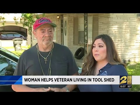 Woman helps veteran living in tool shed