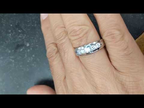 1 Carat Five Stone Open Ended Channel Set Men's Wedding Ring - TwoBirch GR706-L