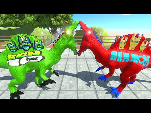 IRON MAN SPINOSAURUS DEATH CLIMB - Animal Revolt Battle Simulator