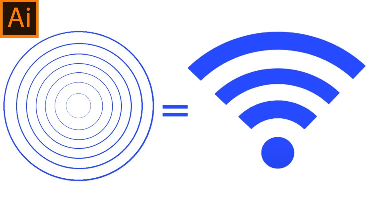 Adobe illustrator | wifi icon | easy for beginners
