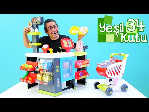 Pepee ile Yeşil kutu 34.Nail Baba marketçi oluyor. Alışveriş oyunu. Çocuklar için eğitici video