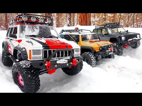 Stuck in the Snow RC Cars 4x4 — Towing Axial SCX10 II and HPI Venture — RC Extreme Pictures