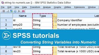 SPSS - How to Convert String Variables into Numeric
