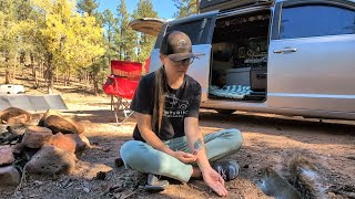 Solo Female Van Life - A Realistic Day of Living in My Minivan Camper | Simple Off-Grid Camping