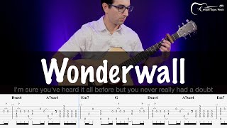 Oasis - Wonderwall (Fingerstyle Guitar Cover with Tabs and Lyrics)