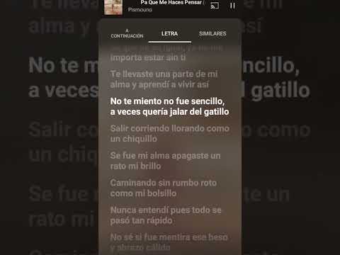 Pa que me haces pensar. #music #letra #Pismouno #1