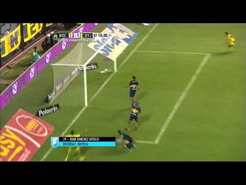 Gol de Sánchez Sotelo. Boca 2 - Defensa 1. Fecha 5. Primera División 2015. FPT.