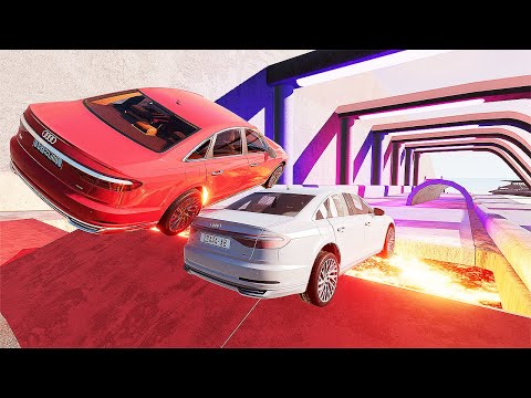 Cars VS LAVA RAMP - Epic High Speed Car Ramp Jumps #4 BeamNG Drive