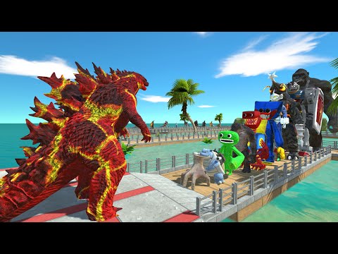 Godzilla LAVA vs King Kong OASIS DEATH RUN - Animal Revolt Battle Simulator