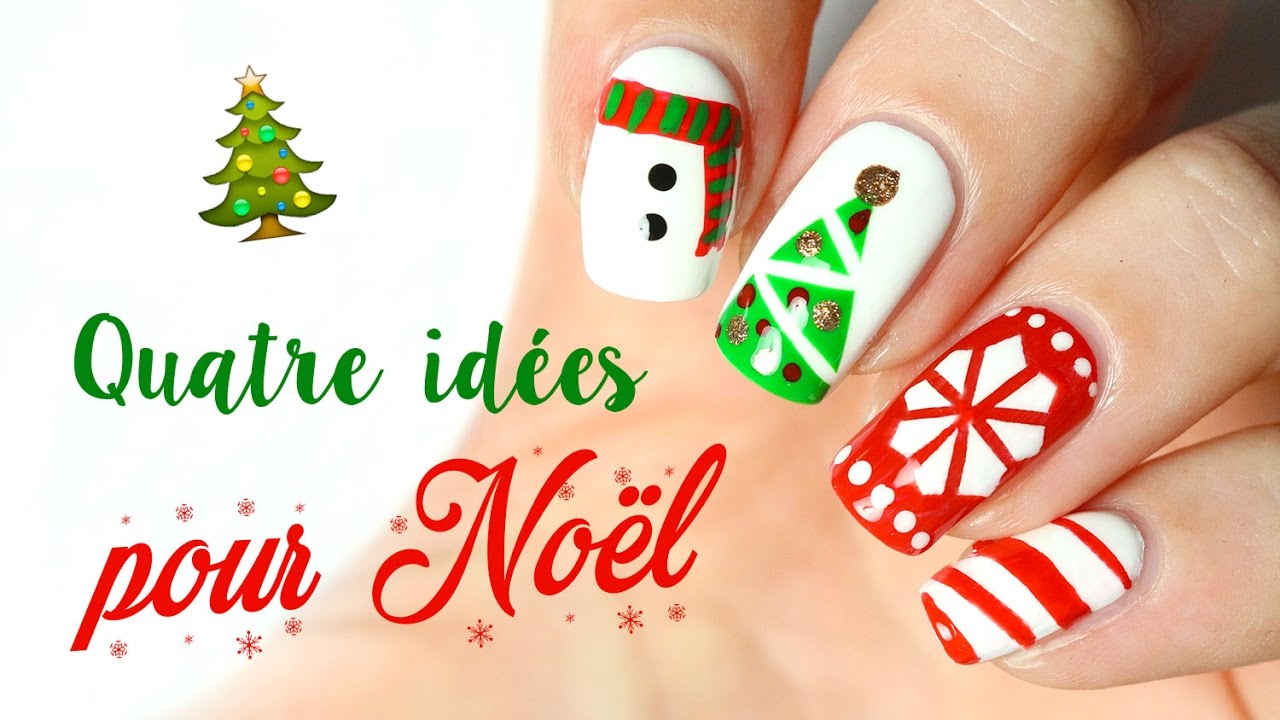🎄 Quatre idées de nail arts faciles pour Noël
