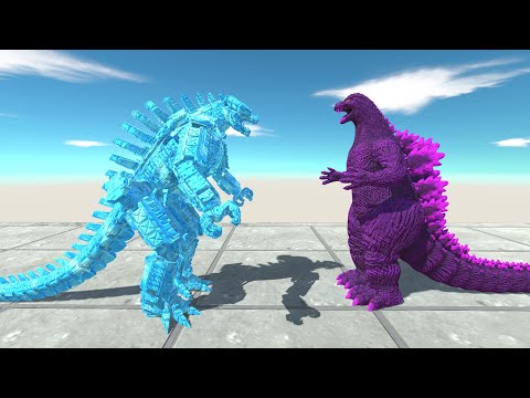 Heisei Godzilla Pink Vs Monster Mecha Godzilla 2021 Ice Death run -Animal Revolt Battle Simulator