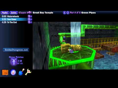 Legend of Zelda Majora's Mask Walkthrough 09 (4/5) "Great Bay Temple: Green Pipes"