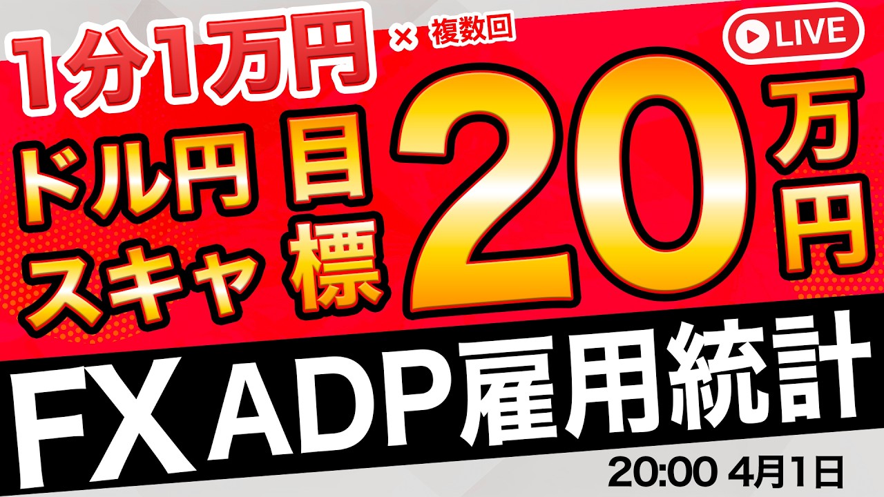 【米ADP雇用統計発表】ドル円158円台のもみ合い！米イランの緊張相場続く相場でスキャルピングライブトレード！FXライブ 4/1 20:00〜