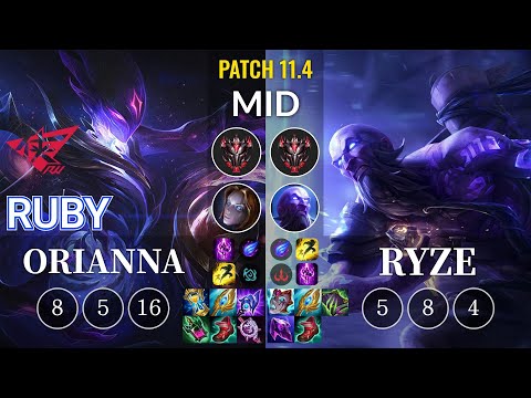 RW Ruby Orianna vs Ryze Mid - KR Patch 11.4