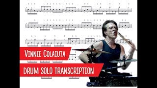 Vinnie Colaiuta - Drum Solo Transcription (slow motion, PDF)