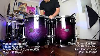 Video thumbnail for Chaos Sovereign Birch VS Mapex Saturn (16x16" Floor Tom Shoot Out) by Drum Cam DAN