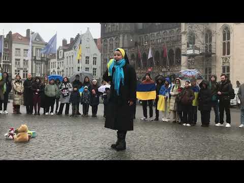 Peaceful demonstration for Ukraine in Bruges - Lenara Osmanova.