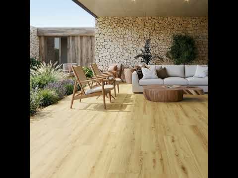 Carrelage sol extérieur effet bois Montréal Miel R10 23x120 cm