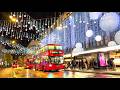 Rainy London Christmas Lights 2024 Covent Garden To Marylebone Village Walk Tour 4K HDR