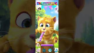 My talking ginger cat cake eat and candle 🕯cake celebrate enjoy