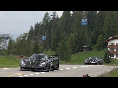 19 Paganis Driving Up the Dolomite Mountains | Raduno Day 1
