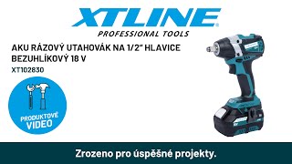 XTLINE Aku rázový utahovák na 1/2" hlavice bezuhlíkový 18 V + 2 baterie 5.0 Ah + nabíječka 3.5 A