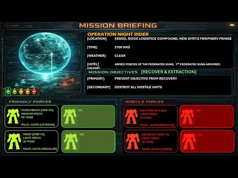 Mission 08 OP NIGHT RIDER - Blood Crows Solo Classic BattleTech Campaign