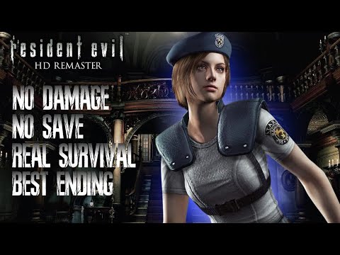 Resident Evil HD Remaster (PC) - Jill Real Survival Best Ending | No Save, No Damage