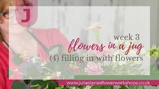 Arranging your flowers in a country-style jug – adding your flowers (Video 5/6)