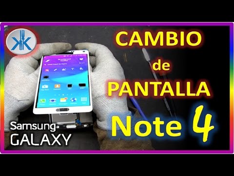 👍 Samsung Galaxy Note 4. Cambio Pantalla , Tactil + LCD . Note 4 Screen Replacement & Repair Guide