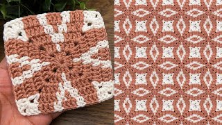 Easy crochet granny square blanket pattern,step by step guide for beginners 