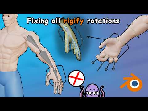 How to fix hand paddle and fingers rotations in Blender Rigify