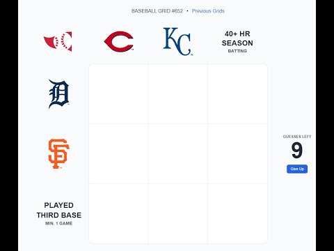 Baseball Reference Grid