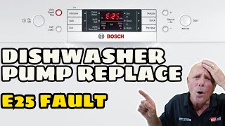 Dishwasher how to replace a Pump Bosch, Neff or Siemens E25 fault