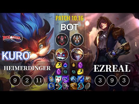 KT Kuro Heimerdinger vs Ezreal Bot - KR Patch 10.16