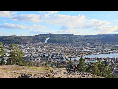 [4K] Drammen Spiral Viewpoint, Norway | Oslo day trip [Captions 🎧 Immersive]