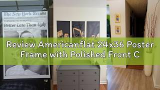 Review Americanflat 24x36 Poster Frame with Polished Front Cover - Slide-In Photo Frame with Buildab