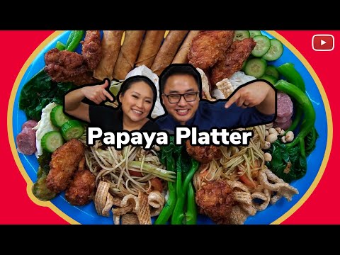 PAPAYA SALAD PLATTER | LAO STYLE | Mukbang