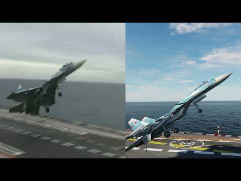 Su-33 Unsuccessful cobra landing attempt (DCS Recreation)