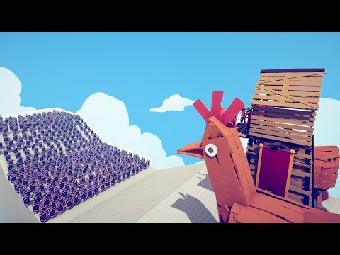 TABS TOWER TROJAN CHICKEN vs 100X UNITS | Totally Accurate Battle Simulator Gameplay